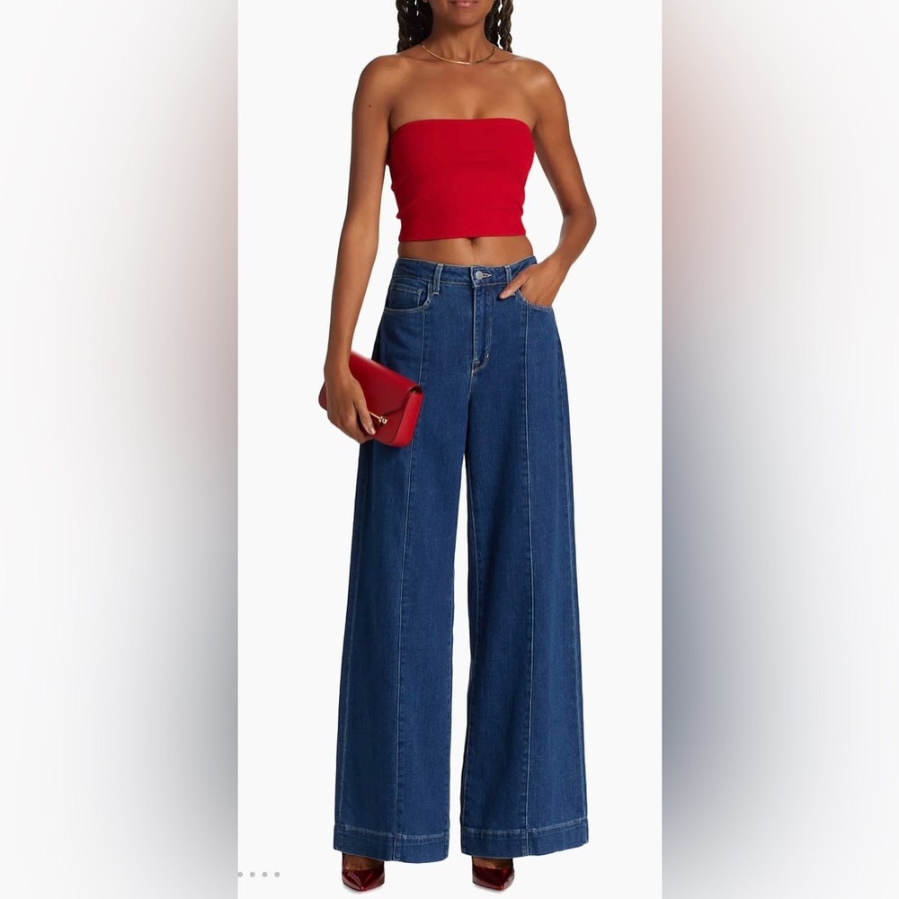 NEW Susana Monaco Essential Crop Tube Top Red Size XL